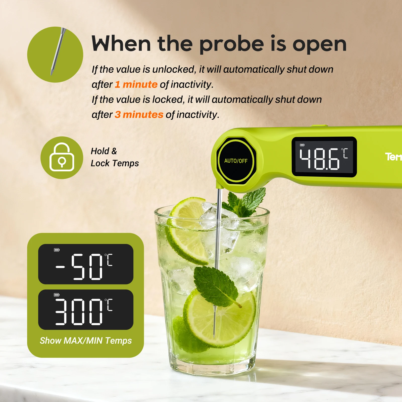 Tempwise RHT-21K Handheld Meat Thermometer – Ultra Fast 0.5s Reading 3