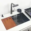 Undermount or Above Mount kitchen sink Matt black Nano Washing Basin with chopping board Cup washer304 Stainless Steel sinks 2