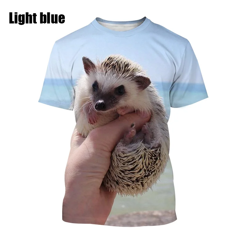 

2022 Men Women New Summer Fashion 3D Printed Hedgehog Print T-shirt Short Sleeve Casual Fun Hedgehog T-shirt Top XS-5XL