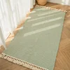 Cotton & Linen Woven Carpet Thin Fabric Can Be Machine Washed. Cotton Bedside Blanket-T02C 1