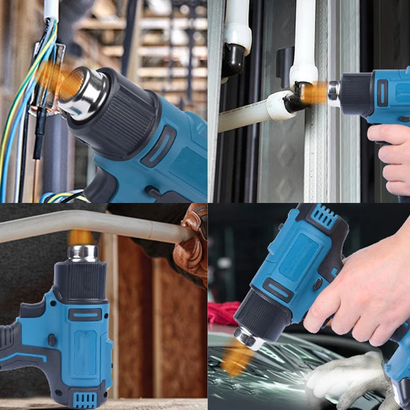2500W Electric Heat Gun for Makita 18V Battery LED Temperature Display Cordless Handheld Hot Air Gun with 4 Nozzles Hot Air Gun 5