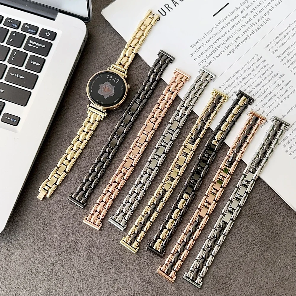 18mm 20mm 22mm Metal Chain Band for Huawei GT4 41mm Women Bracelet for Samsung Galaxy 7/5/6 44mm 40mm galaxy watch FE active 1/2