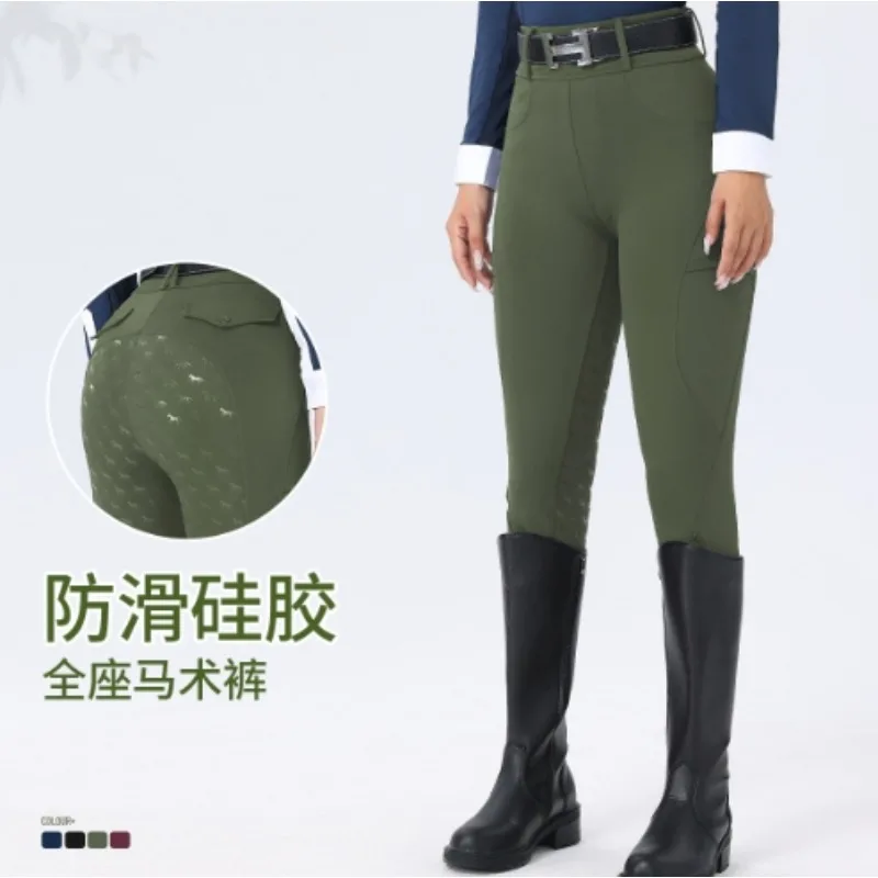 Full Seat Silicone Equestrian Breeches Anti-pilling Horse Riding Tights Jodhpur Leggings Pants Women Equestrian Clothes