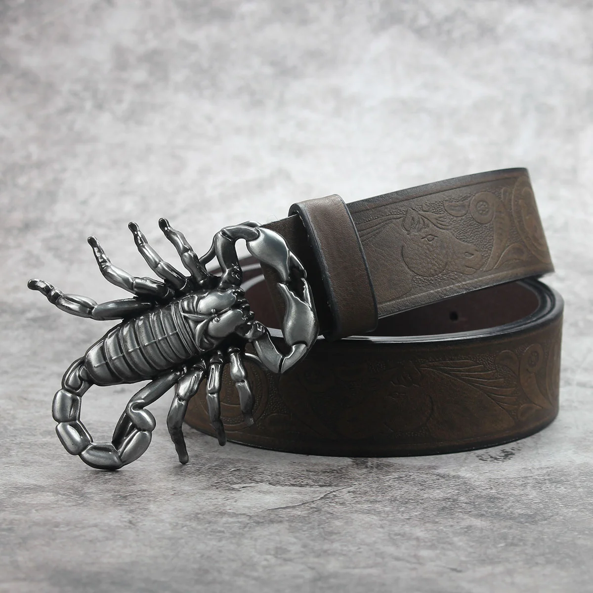 Black Head Big bull head 3.7cm wide men's and women's Western bull head denim style bull scalprendy belt smooth buckle