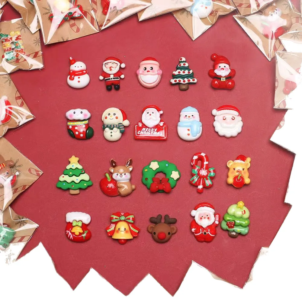 100-10PCS Christmas Decorations, Mini Santa Claus Refrigerator Magnets, Christmas Decorations Home, Home Decoration