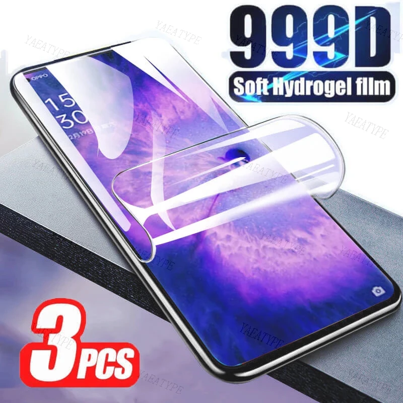 Protector de pantalla de 3 uds para OPPO Find X5 X3 X6 Lite Pro NEO película de hidrogel para Reno 6 5 9 7 8 4 3 2 Pro