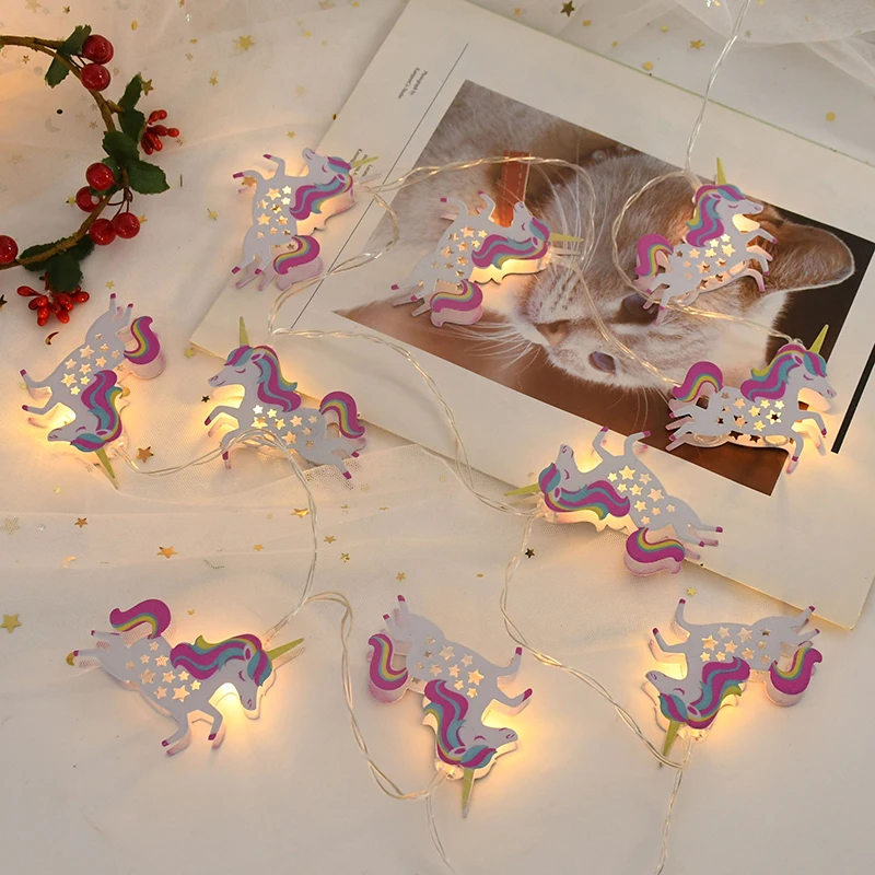 1.65m 10LED Unicorn LED String Light Home Kids Room Fairy Light Garland Wedding Birthday Party Decoration Baby Shower Supplies