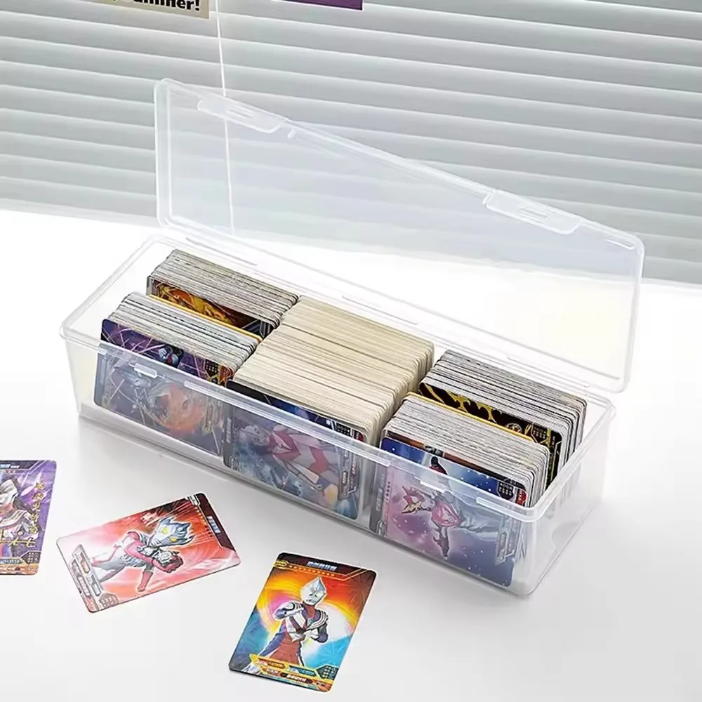 1PC Transparent Clamshell Game Card Storage Box Portable Board Game Organizer Plastic Card Storage Box