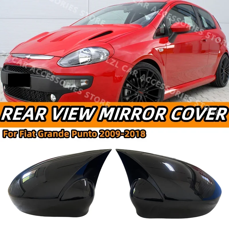 

2X Side Wing Mirror Cover Caps For Fiat 500 500C Grande Punto Rearview Mirror Cover Shell Case Trim Add on Car Accessories