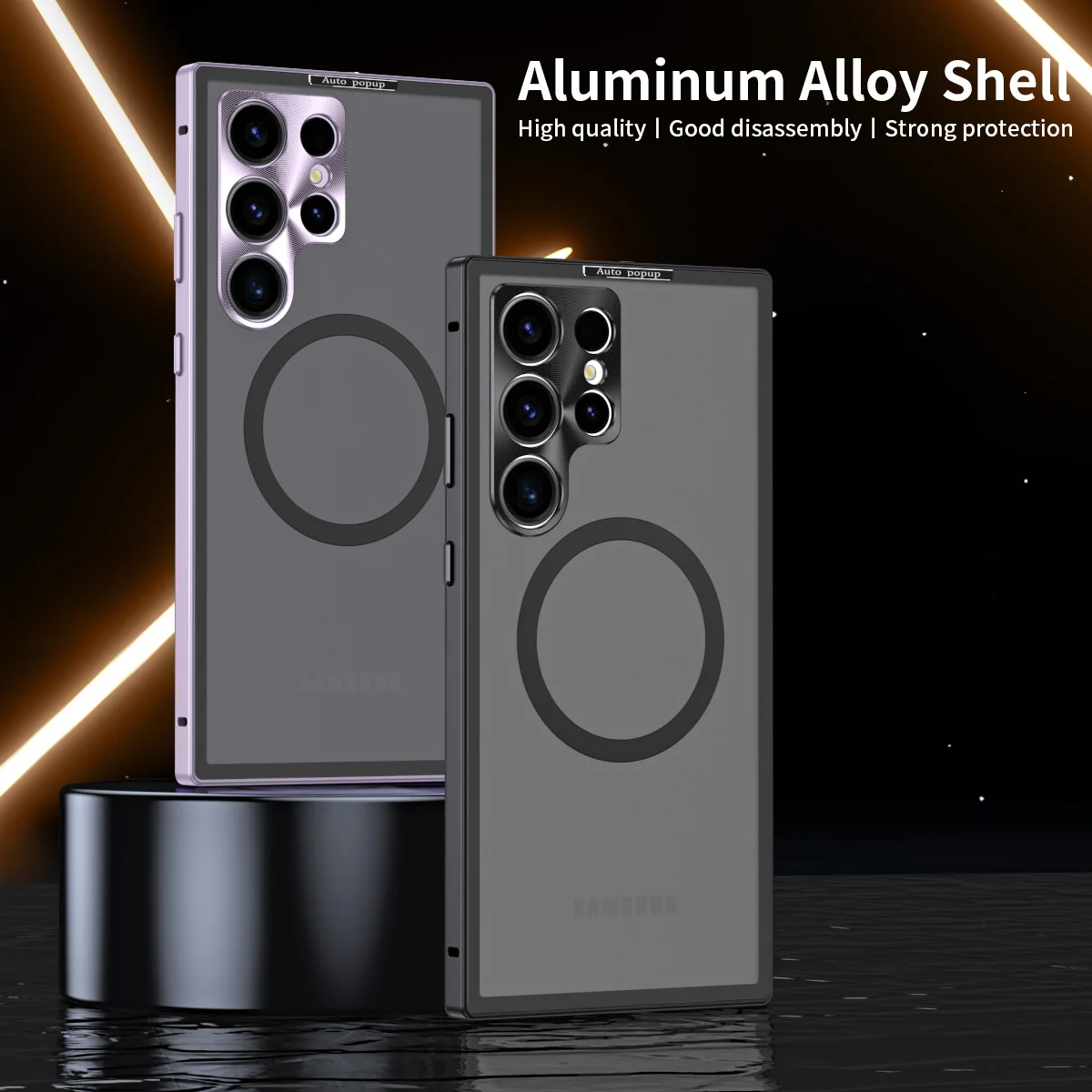 Aluminum Alloy Metal Border Phone Case For Samsung Galaxy S22 S23 Ultra S22 S23 Plus For MagSafe Wireless Charge Magnetic Cover