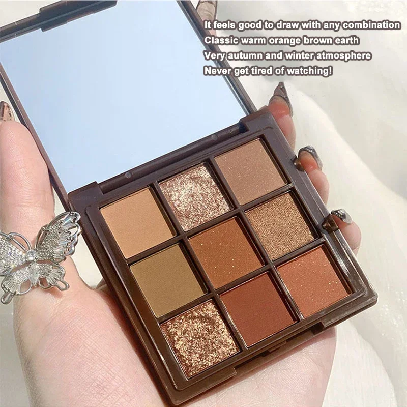Eye shadow 9 Colors Punk Smokey Matte Glitter Eyeshadow Palette Shimmer Cool Toned Gray Black Pigment eye shadow plate glitter makeup accessories