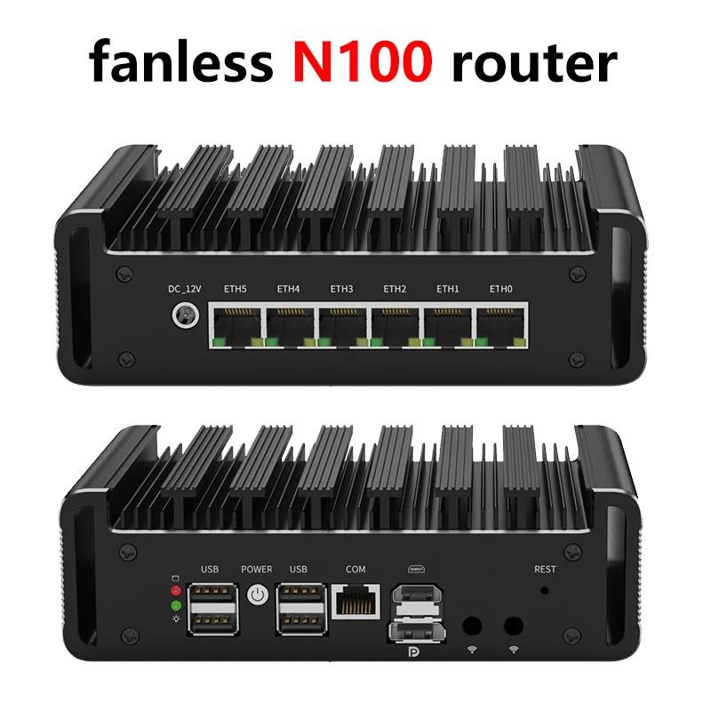 SZBOX 소프트 라우터 팬리스 미니 PC, HD DP PfSense 방화벽 기기, ESXI AES-NI, 6x I226, 2.5G LAN, G31 N100