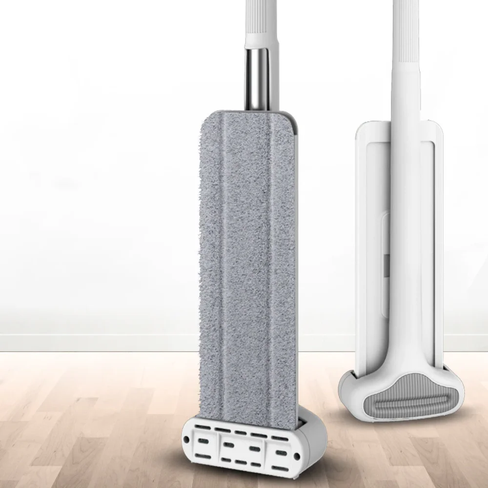 Hand-free Flat Mop Magic Self-Cleaning Squeeze Mop Household Long Handle Multi-Purpose 360-Degree Rotatable Wet&Dry Mopping Set flat mop