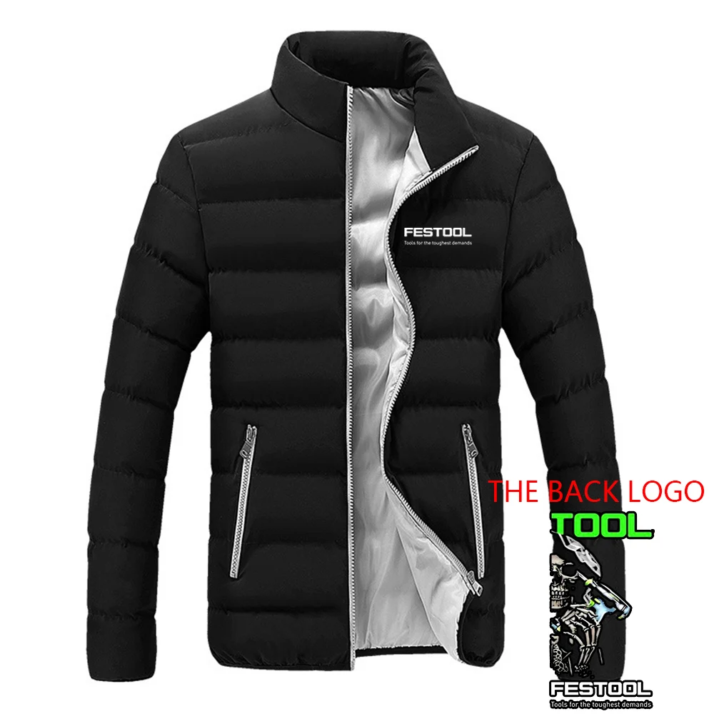 Festool 2023 men's autumn and winter new slim four-color cotton-padded jacket collar cardigan design cotton-padded jacket