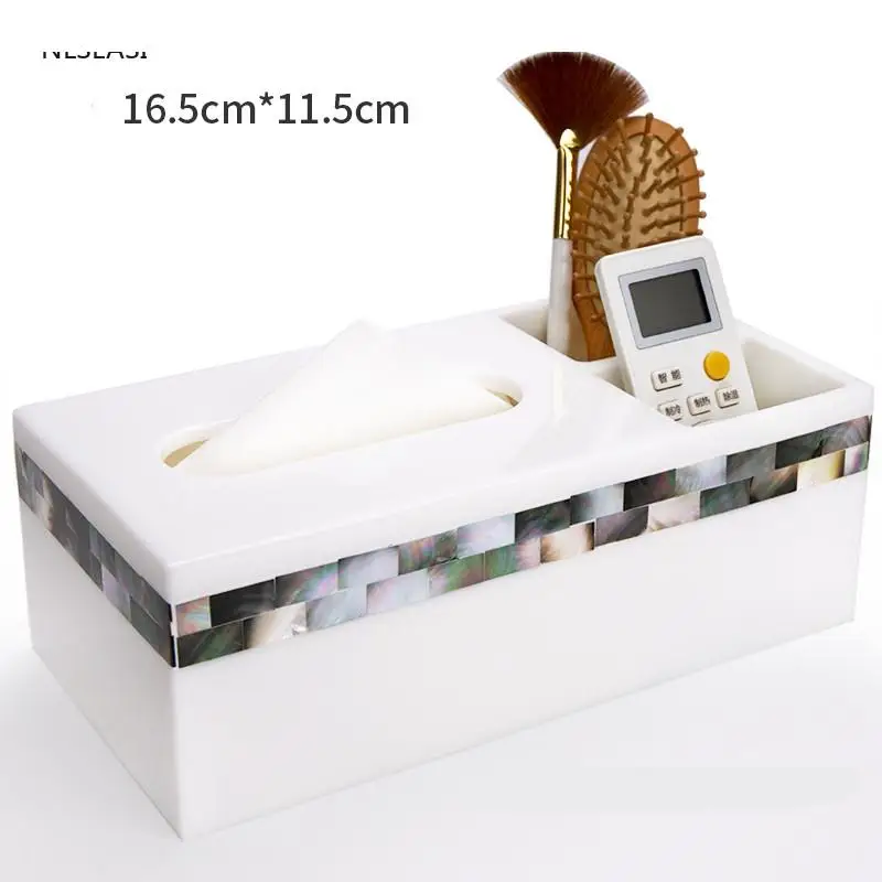 Shell Pattern Resin Tissue Box Home Decor Wet Tissue Holder Baby Wipes Paper Storage Box Paper Towel Dispenser Napkin Organizer images - 6