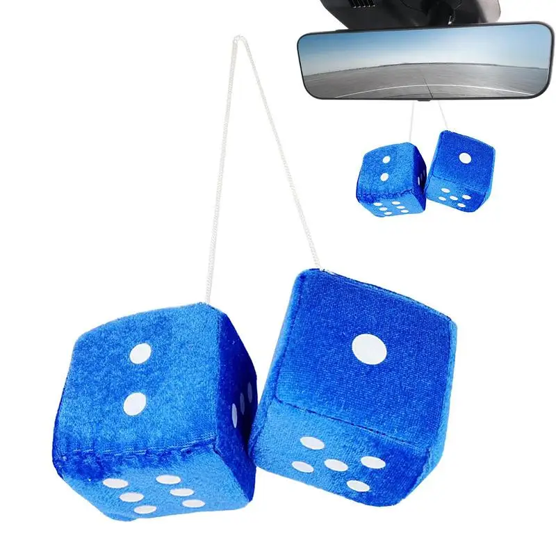 

Dice For Car Mirror Plush Dice Rearview Mirror Accessories Soft And Fuzzy Car Charm Interior Ornament For Sedan Truck SUV