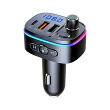 

5.0 FM Transmitter Car MP3 Player LED Ambient Light Wireless Bluetooth FM Transmiter with Navigation Fast Charger U Disk Play