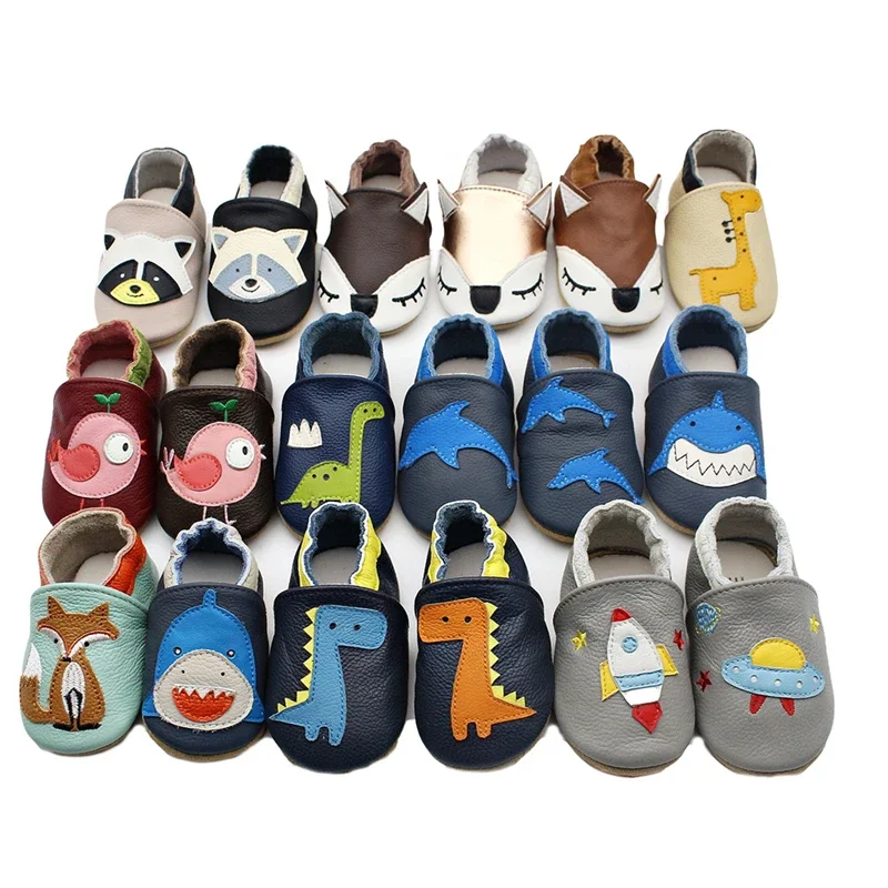 Herbst Babys chuhe Kleinkind Jungen Mädchen rutsch feste Schuh weiche Schaffell Turnschuhe Mode Tierbild erste Walker Mokassins 0-24m