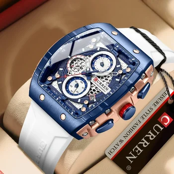 Luminous Square Chronograph Watch — Silicone Strap
