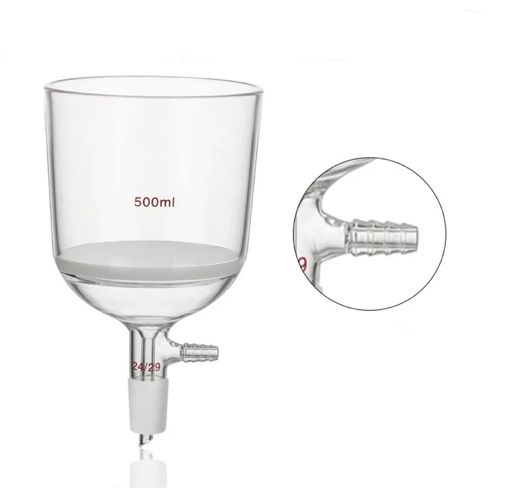 30ml/60ml/100ml/250ml/500ml/1000ml 24# Lab Glass Buchner Filter Funnel Sand Core Filter Funnel G3 Coarse Filters