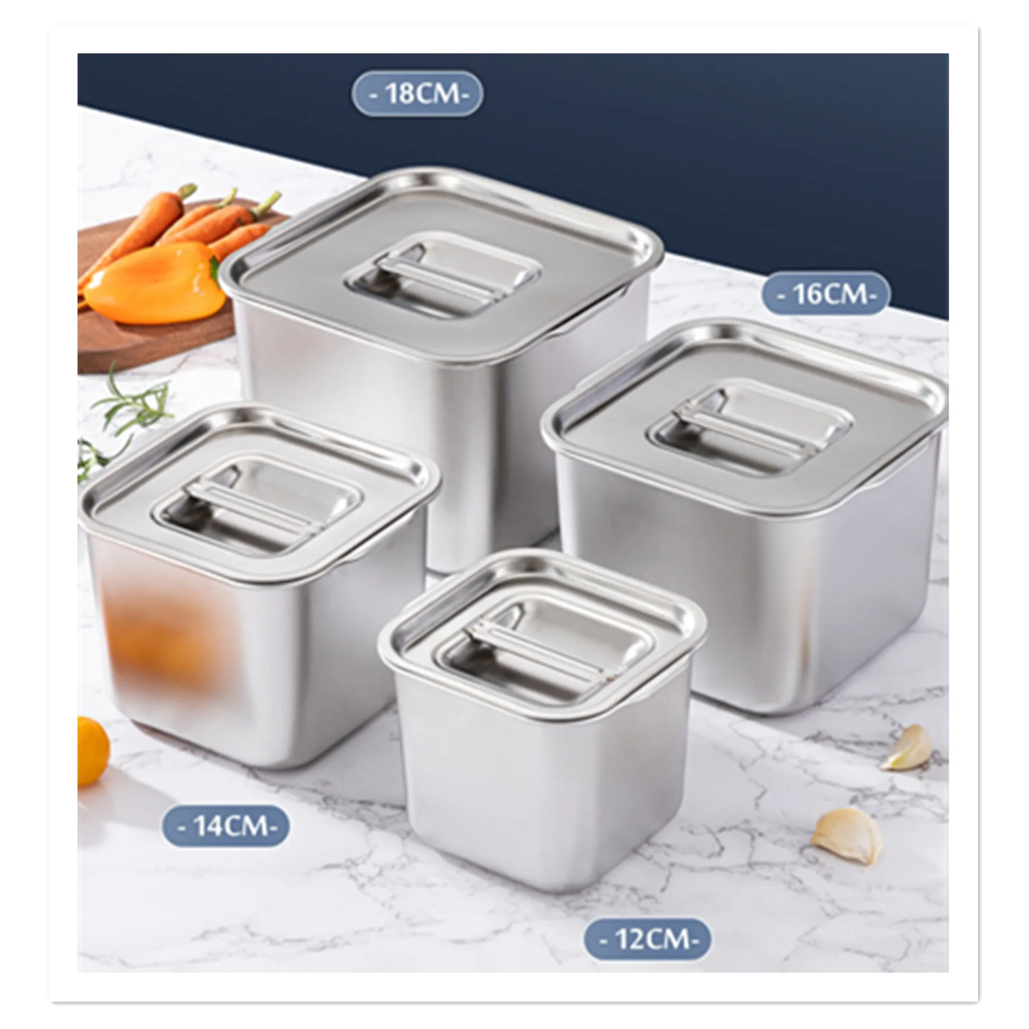 Stainless Steel Square Pig Oil Tank Lid Seasoning Can Flavor Cup Ice Cream Box Pearl Ca
