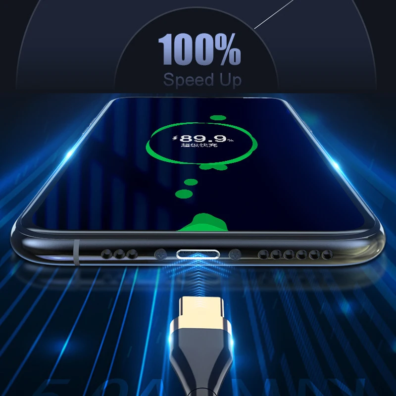 YOCPONO Spring Cable Elastic Flessibile Max 1.8m 5A Fast Charging USB-A To USB-C For Smartphone Charger Compitable Type-C Phones