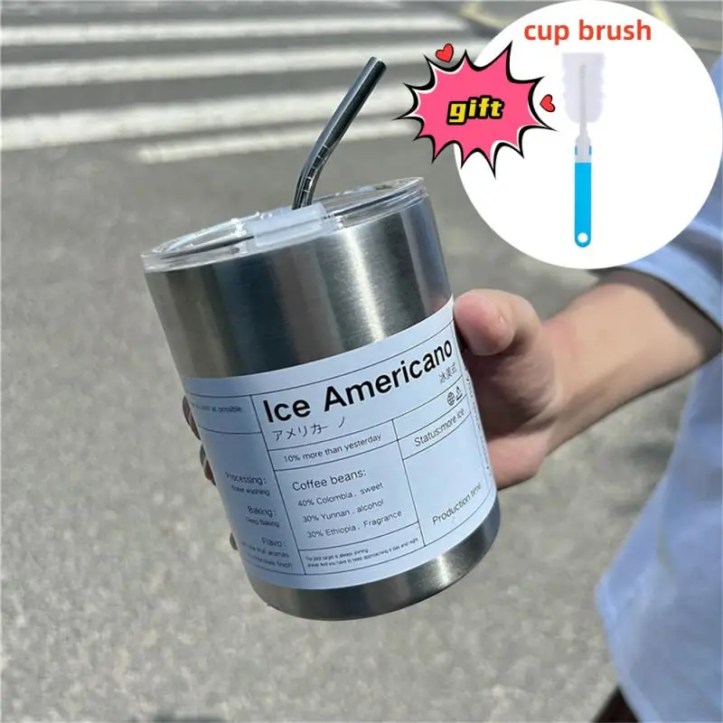 

Кофейная чашка из нержавеющей стали, термосы, бутылка для воды, соломенная чашка, портативная кофейная кружка для льда, двухслойная вакуумная фляжка, пара чашек