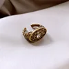 European And American Retro Zircon Oval Saturn Open Ring Fashion All-match  Female Jewelry 3