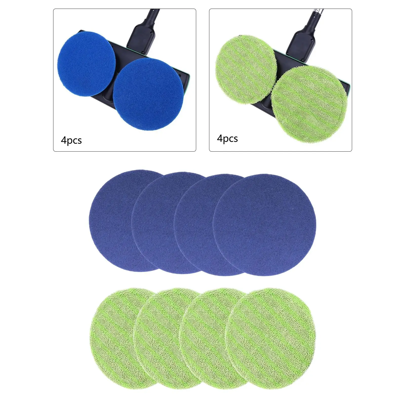 4Pcs Round Mop Replacement Pads 16.5cm Floor Cleaning Electric Rotary Mop Pads Floor Scrubber Pads for Spin Scrubber Mops