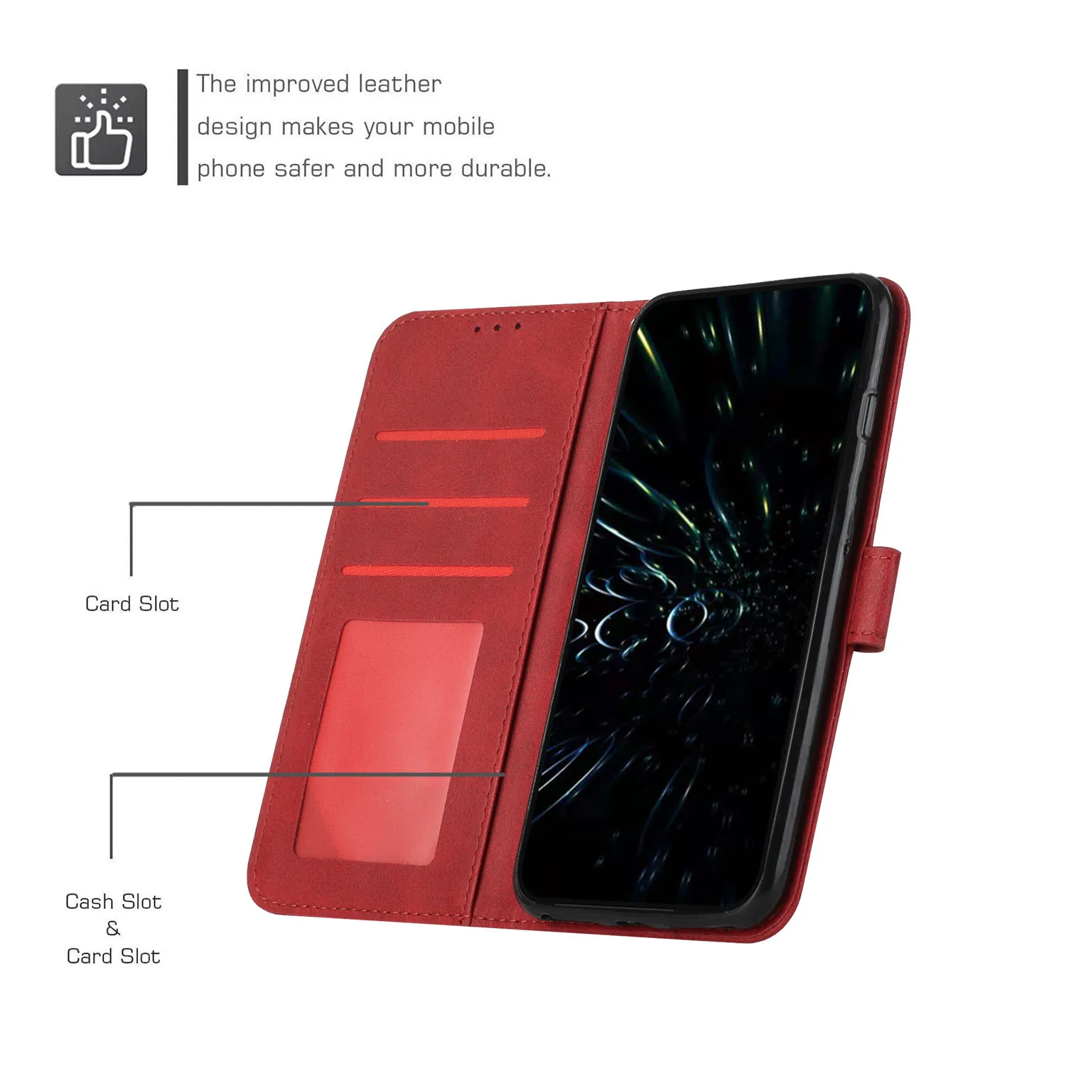 Luxury Leather Magnetic Flip Wallet Book Cover
