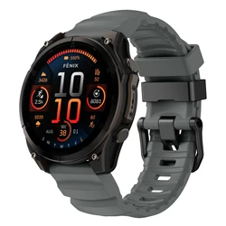 Durable Soft Silicone Sport Strap - 22mm/26mm - Men's Edition - Forerunner 970 (Space ash)