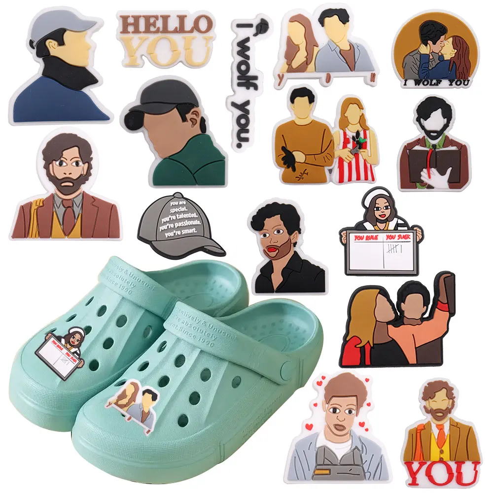 

Mix 50PCS PVC Shoe Charms Man Woman You Are Special Talented Passionate Smart Croc Jibz Fit Wristbands Hole Slipper Decoration