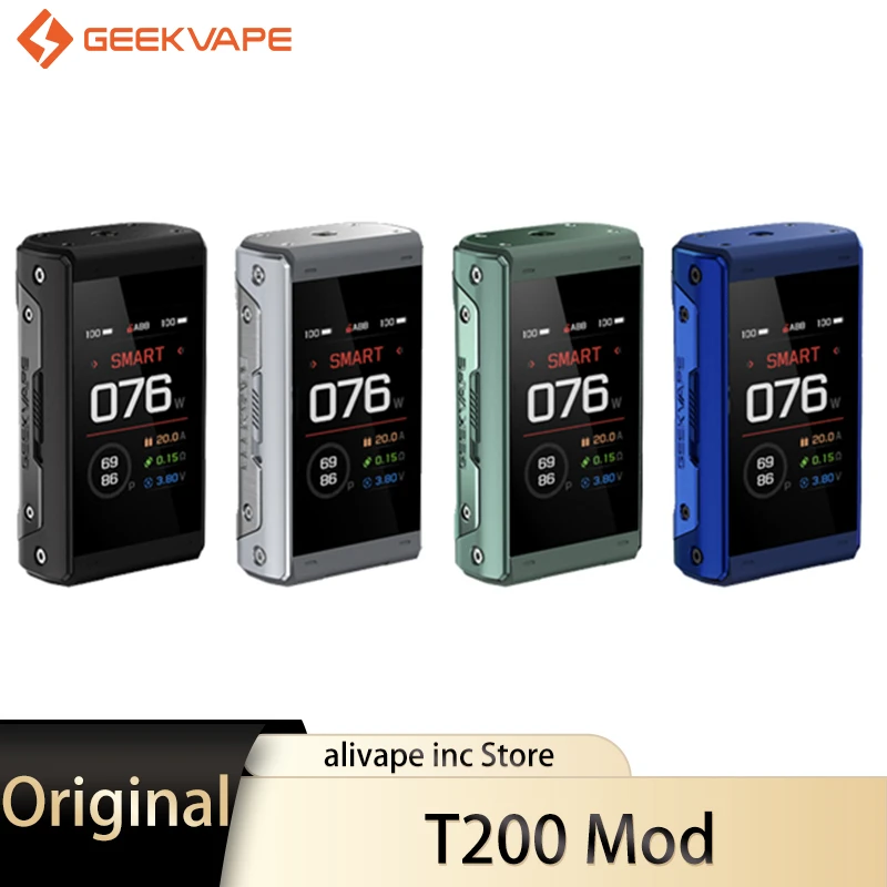 Original Geekvape T200 Box Mod Aegis Touch 200w Tft Touch Screen Vape