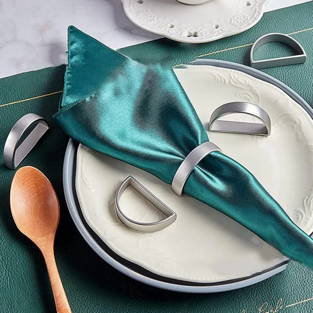 Fashion Napkin Buckle 12Pcs/Set Napkin Holder Golden Silver Color Table Decoration