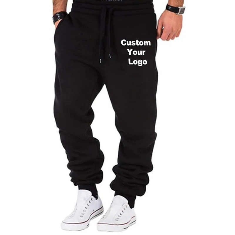 

Customer Logo Print Man Pants Fashion Print Soft Sport Pants Hip Hop Style Trousers Casual Male Outer Running Sweatpants