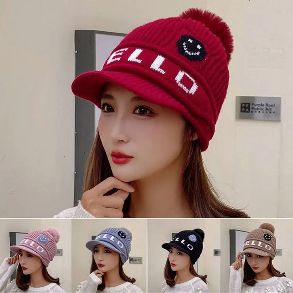 

Thickened Winter Hat Stylish Keep Warm Knitted Cap Beanie Hats Outdoor