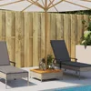 Parasol Base Cover and Coffee Table, Gray PE Rattan with Acacia Wood Top, Durable and Stylish 27.6" x 27.6" x 9.8" 4