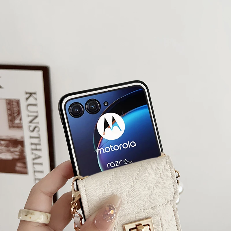 Pearl Crossbody Card Holder Wallet Phone Case - Soft Shockproof Cover