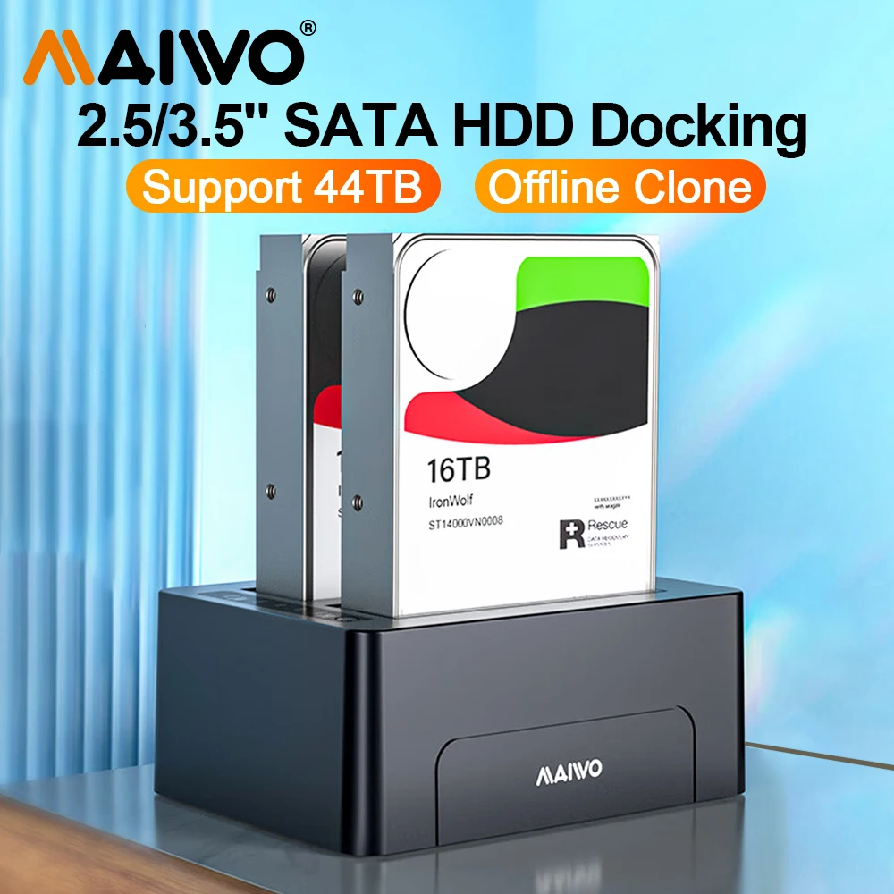 

Док-станция для жестких дисков MAIWO, USB 3,0 к SATA, 2,5 дюйма, 3,5 дюйма