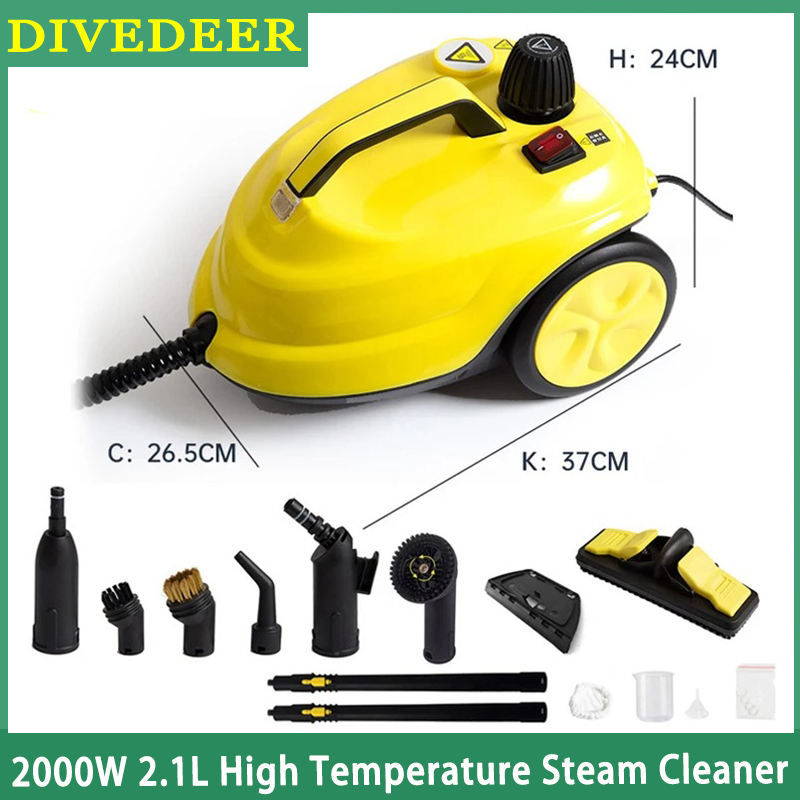 DIVEDEER 2000W Multi-functional steam cleaner High temperature sterilization car interior steam cleaner for floor Kitchen