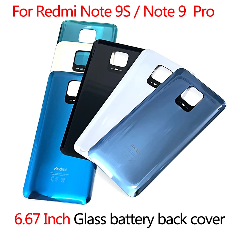 

Note9S Glass For Xiaomi Redmi Note 9 Pro S Note9 Pro 64MP Battery Back Cover Rear Door Lid Panel Shell Housing Case Replacement