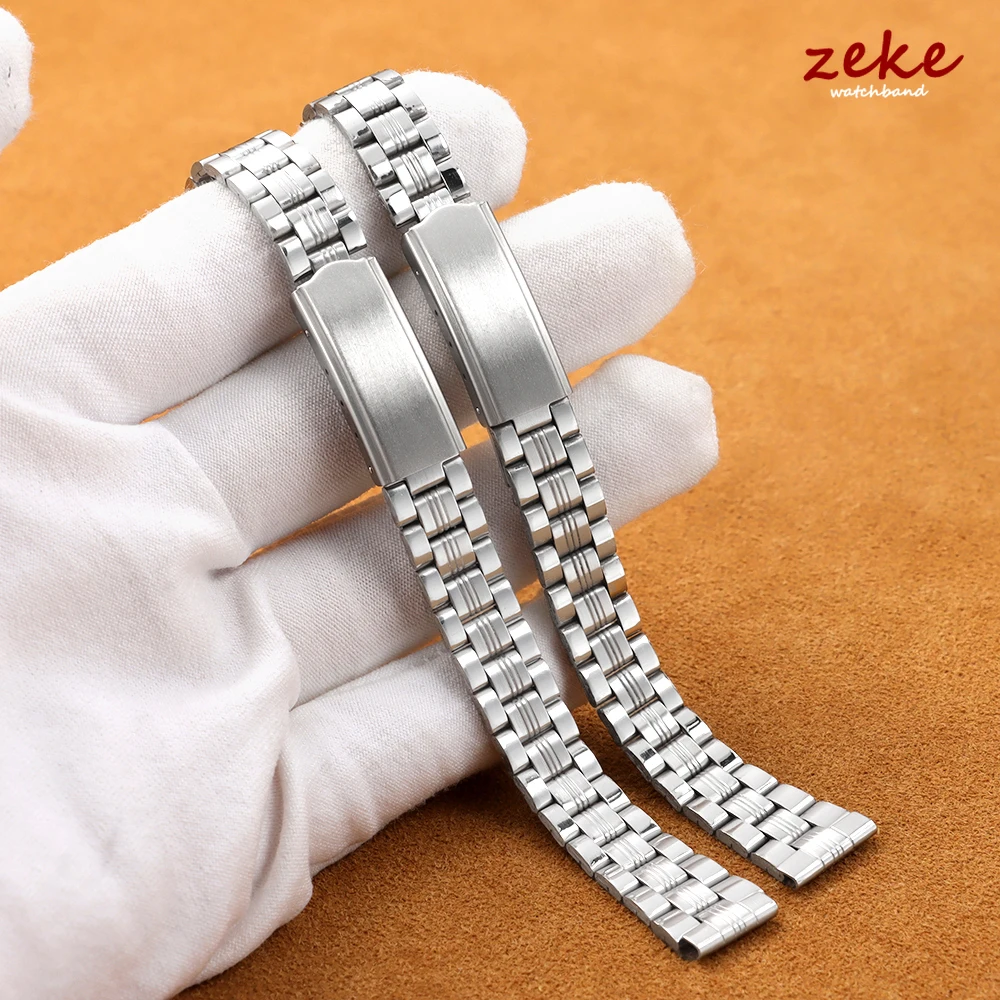 Elegant Silver Gold Stainless Steel Watch Band with Folding Buckle - Universal Metal Bracelet