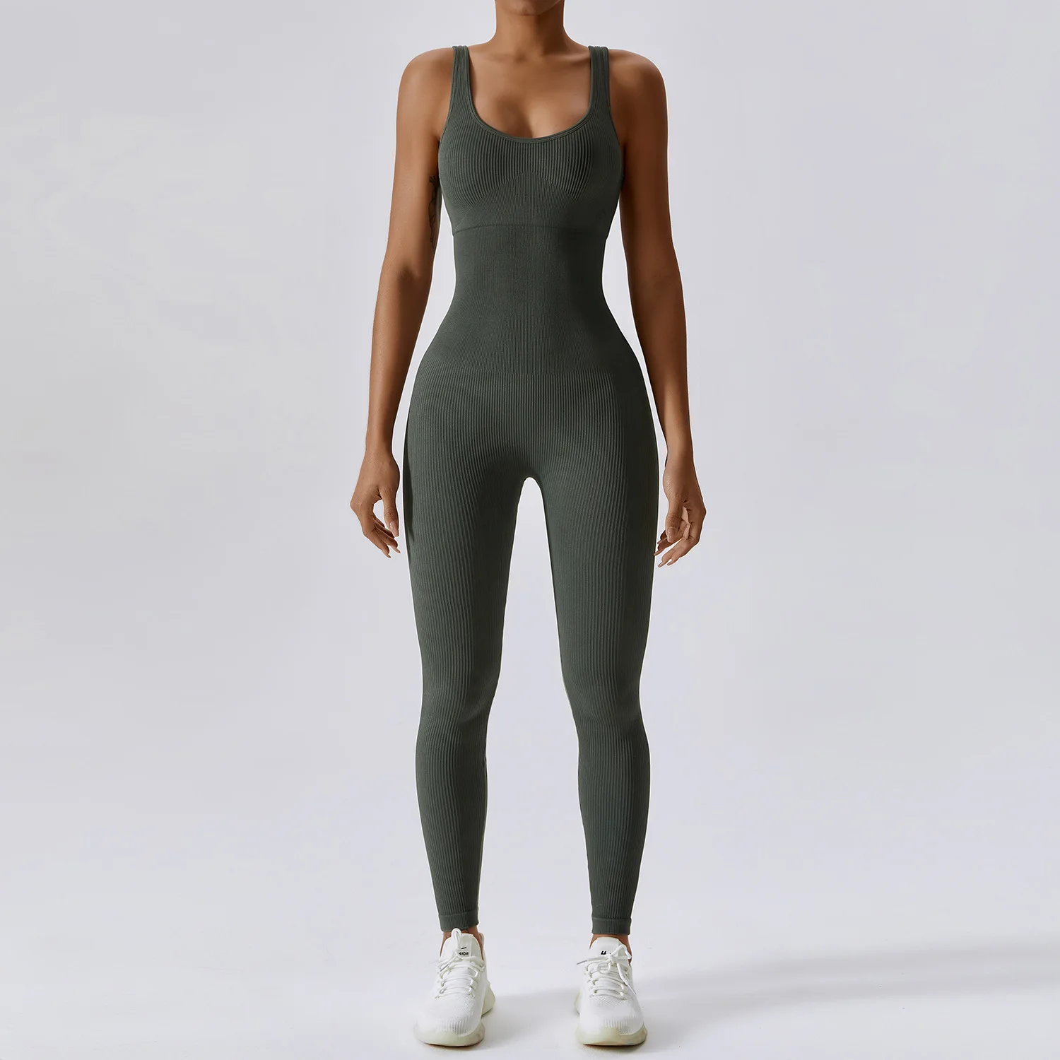 Maxdutti 2024 Spring Summer New Seamless One Piece Yoga Cloth Dance Tight Fit Sports Elastic Tight Bodysuit Sexy Jumpsuits Women