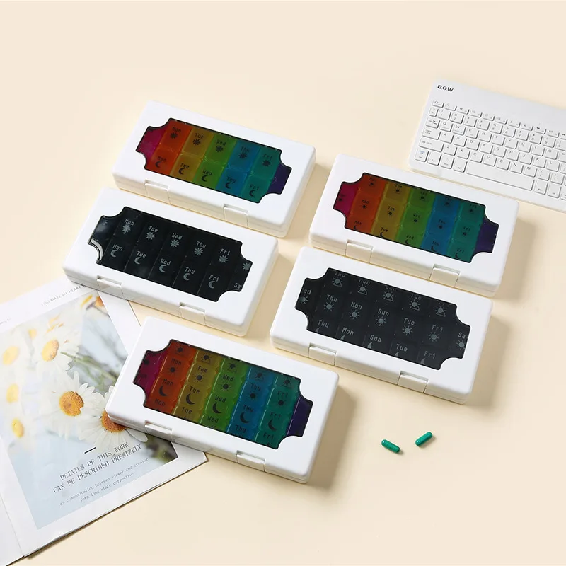 1PC Weekly Pill Case Pillbox 7 Days Medicine Tablet Box Portable Travel Drugs Storage Organizer Secret Compartments Pill Box