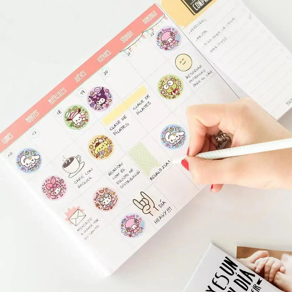 500Pcs/Roll Sanrio Cartoon Melody 헬로 키티 스티커 씰링 귀여운 장식 데칼 DIY 노트북 전화 냉장고 어린이 보상 선물