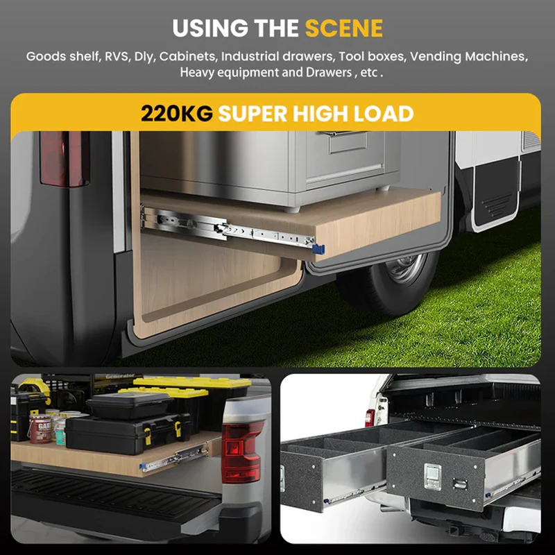Drawer Slides 1 Pair Heavy Duty 10-60 In 500 lb Load Capacity