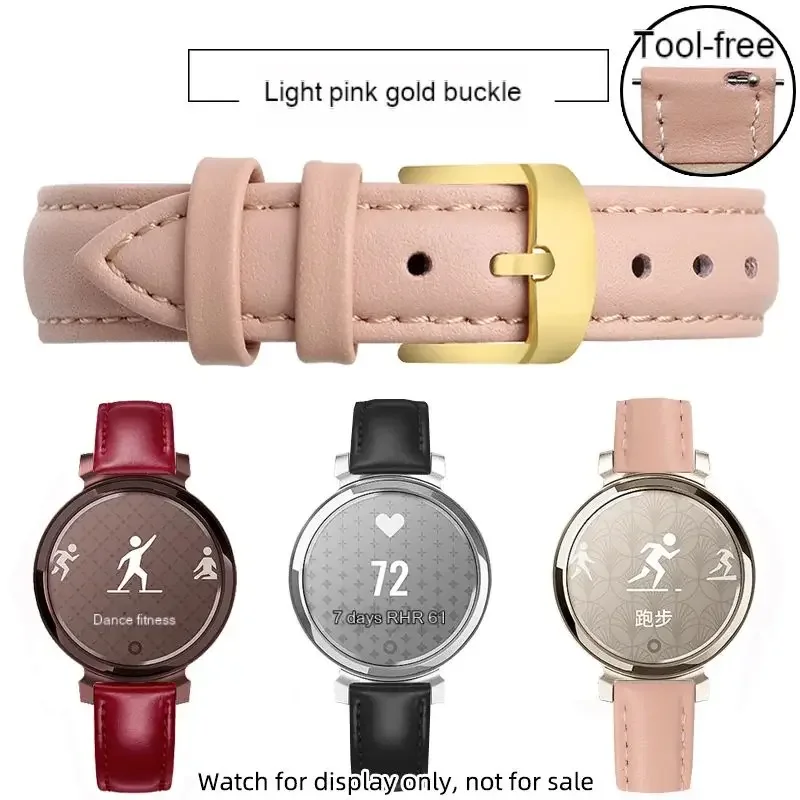 Elegant 14mm Women's Cowhide Leather Watch Strap with Quick Release