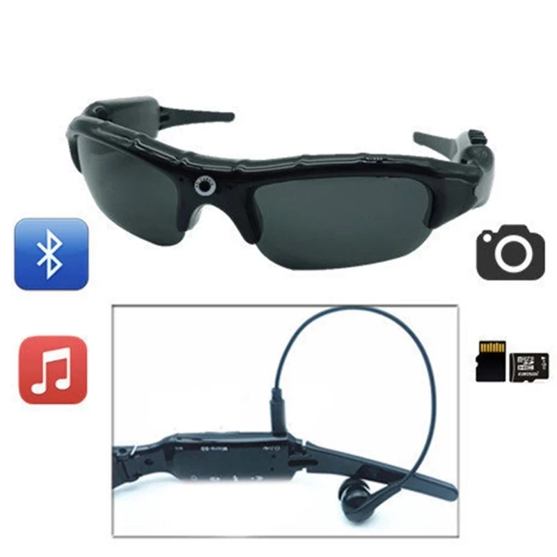 action camera deals DV Bluetooth Glasses HD 1080P Camera With  MP3 Player Cycling Sunglasses  Sports Driving Goggles Eyewear action camera battery life