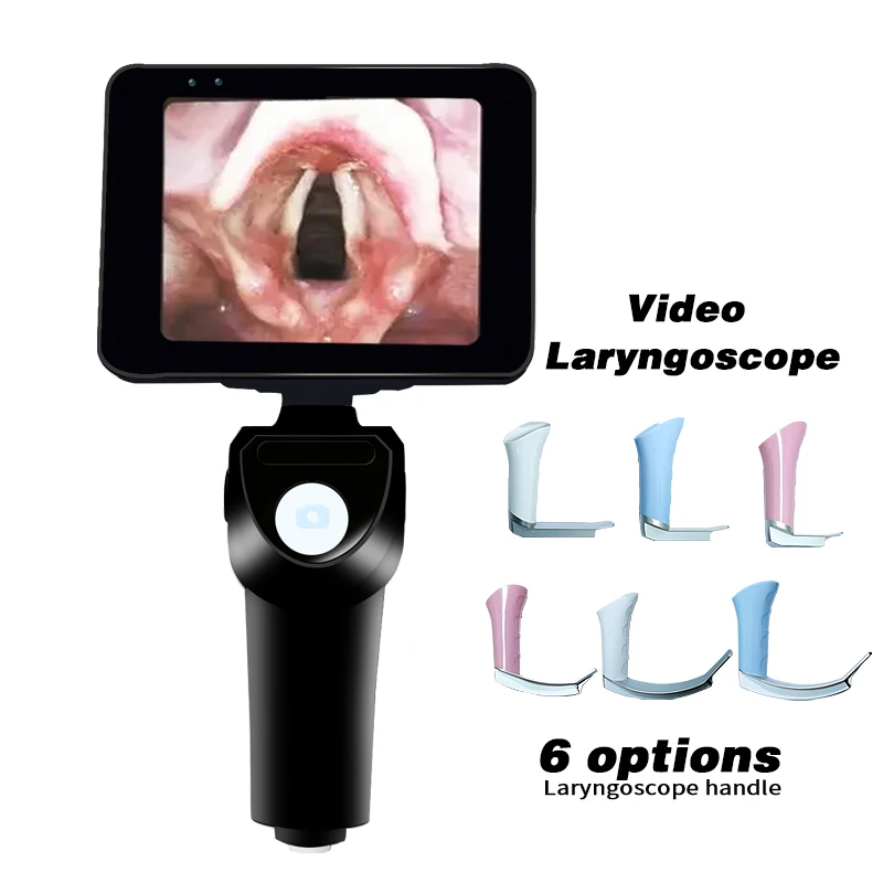 Video Laryngoscope Reusable Sterilizable Blades Color TFT LCD Digital Video Laryngoscope Optional for 6 Stainless Steel Blades