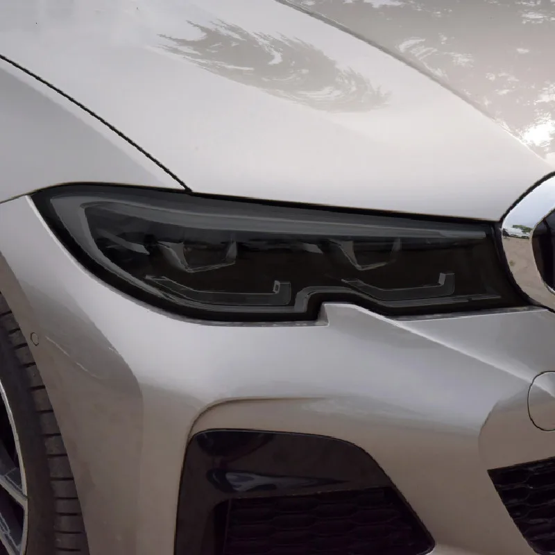 2 X For BMW 3 Series G20 G21 F30 F31 F34 Car Headlight Tint Black Protective Film Protection Transparent TPU Sticker Accessories